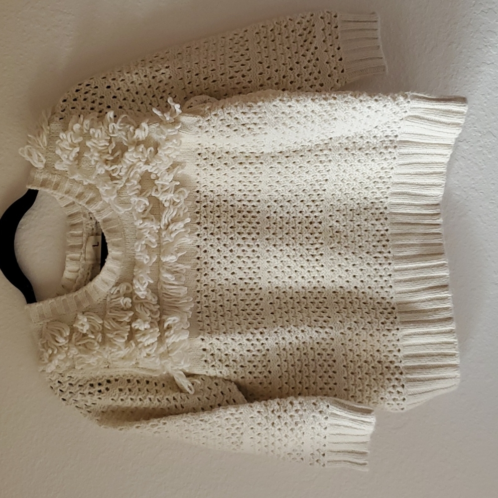 Anthropologie Far Away From Close loopy knit sweater cream Large